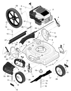 Mower Housing Assembly Diagram and Parts List for 20505X8A 1997 Briggs and Stratton Lawn Mower